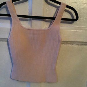 Babaton Sculpt Knit Tank Top Small EUC nude pink